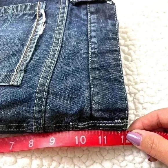 American Eagle Straight 77 Med Wash Lowrise Faded Whiskered 100% Cotton Size 6 - Picture 16 of 16